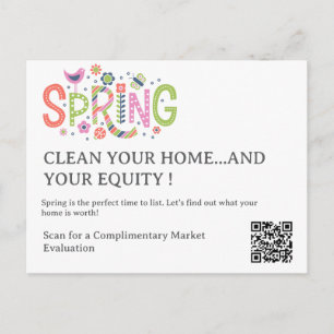 Carte Postale Printemps Nettoyer & Vendre Immobilier Immobilier