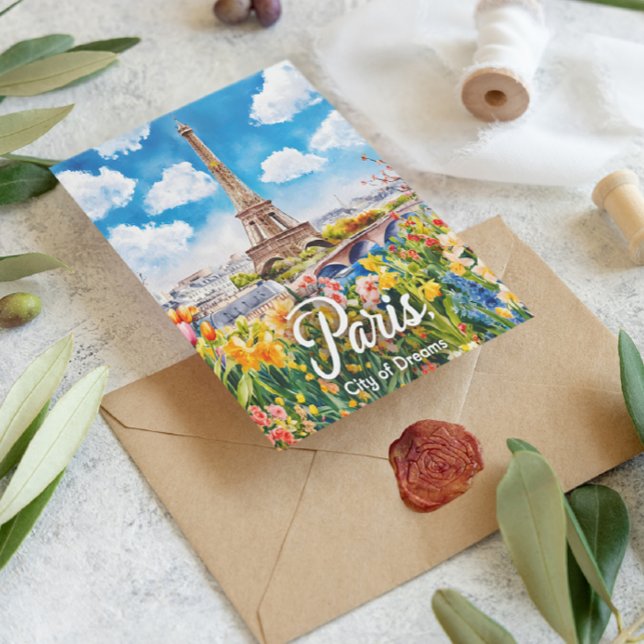 Carte Postale Printemps parisien : La Tour Eiffel en fleurs (Créateur téléchargé)