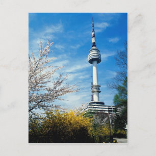 Carte Postale Printemps, Tour Namsan, Séoul, Corée du Sud