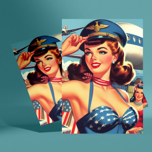 Carte Postale Prise vintage du pilote (Créateur téléchargé)