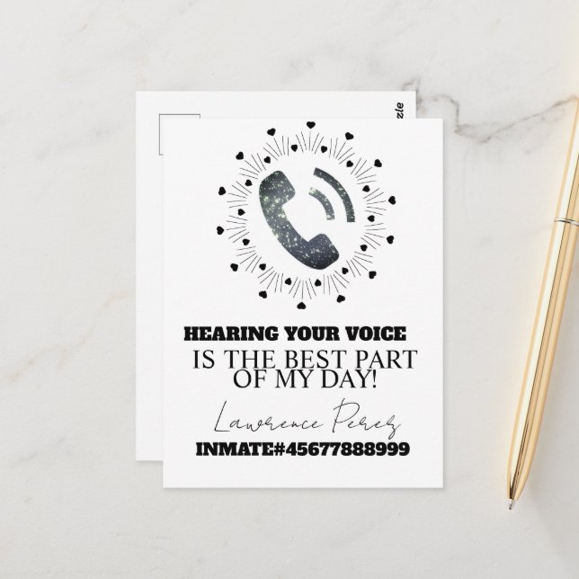 Carte Postale Prison Cards Long Distance Phone Calls (Devant/Arrière en situation)