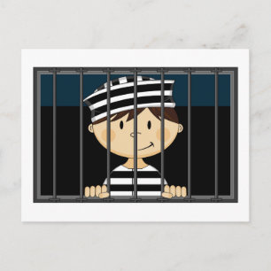 Carte Postale Prisonnier de dessin en cellule de prison