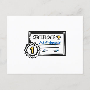 Carte Postale Prix de fête des pères du certificat papa de l'ann
