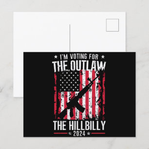 Carte Postale Pro 45 Je vote pour The Outlaw And The Hillbilly