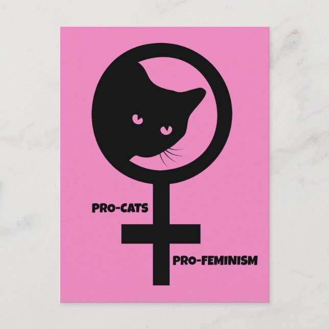 Carte Postale Pro Cats Pro Feminisme (Devant)