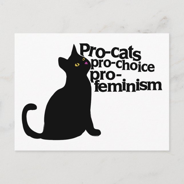Carte Postale pro-chats pro-choix pro-féminisme (Devant)