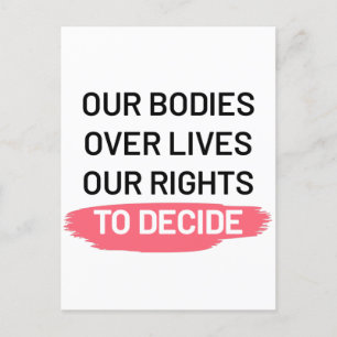 Carte Postale Pro Choice Droits d'avortement Conception