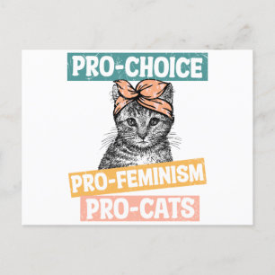 Carte Postale Pro Choice Pro Feminism Pro Cats