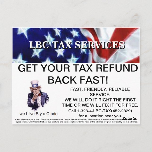 Carte postale pro LBC FISC SERVICES (Dos)