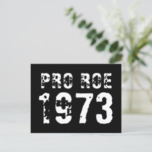 Carte Postale Pro Roe 1973 vintage typographie blanche en détres