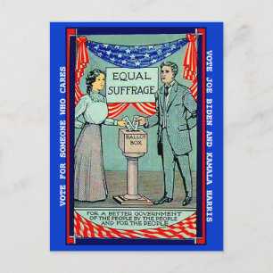 Carte Postale Pro Vote Joe Biden Kamala Harris sur Vintage Image