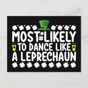 Carte Postale Probablement De Danse Comme Un St patrick Leprecha