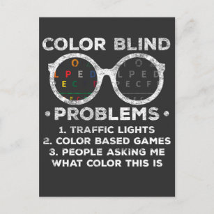 Carte Postale Problèmes d'aveuglement de couleur Test de couleur