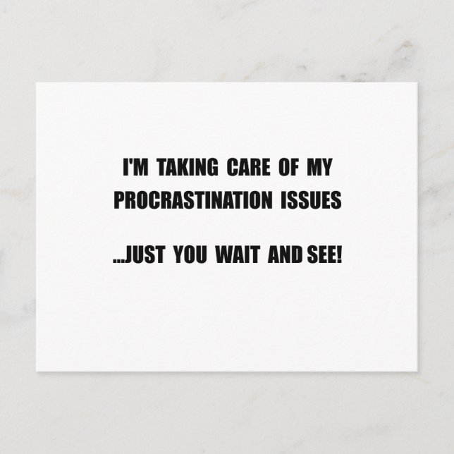 Carte Postale Problèmes de procrastination (Devant)