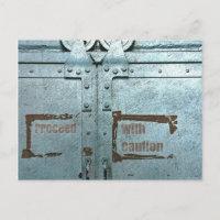 Procéder avec prudence porte industrielle gris ble