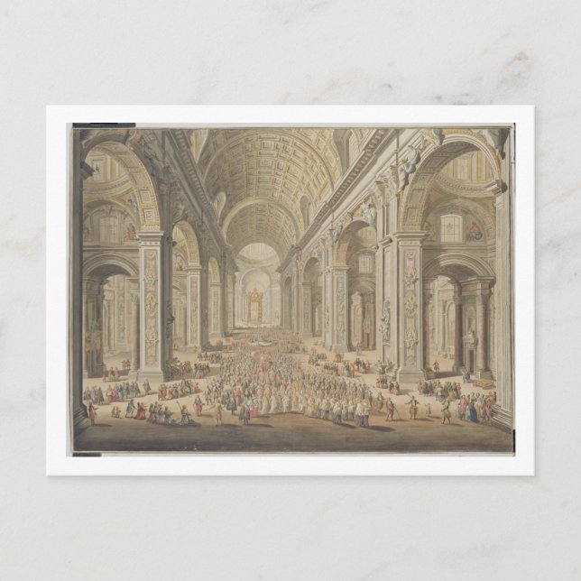 Carte Postale Procession à Saint-Pierre, Rome (avec citation sur (Devant)