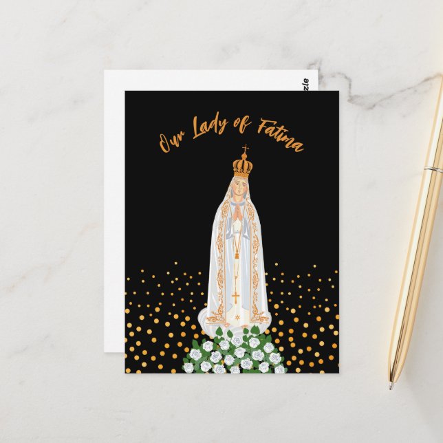 Carte Postale Procession de Notre-Dame de Fatima aux bougies (Devant/Arrière en situation)