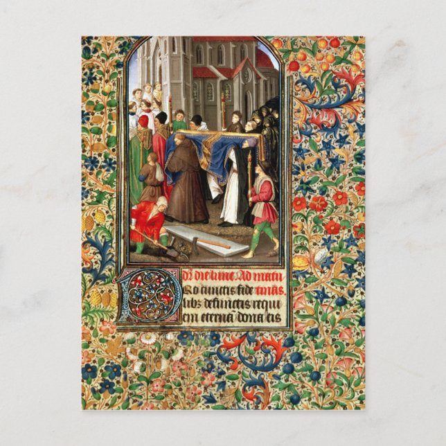 Carte Postale Procession funéraire avec des fosses communes (Devant)