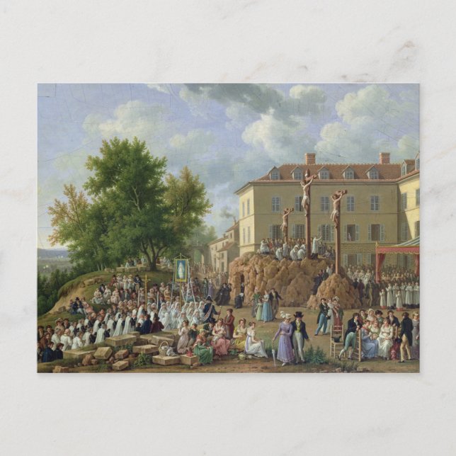 Carte Postale Procession religieuse à Mont Valérien, 1819 (Devant)