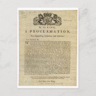 Carte Postale Proclamation du Roi pour la répression de la rébel