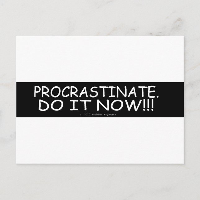 CARTE POSTALE PROCRASTINATE (Devant)