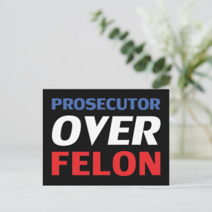 Carte Postale Procureur sur Felon rouge blanc bleu moderne noir