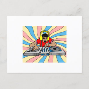 Carte Postale Producteur de musique DJ DiscJockey Retro