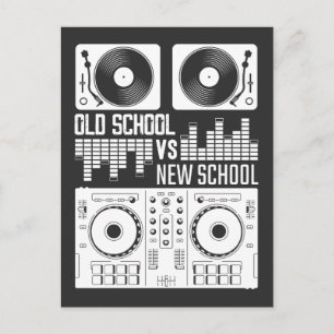 Carte Postale Producteur de musique DJ Old School Vinyl électro
