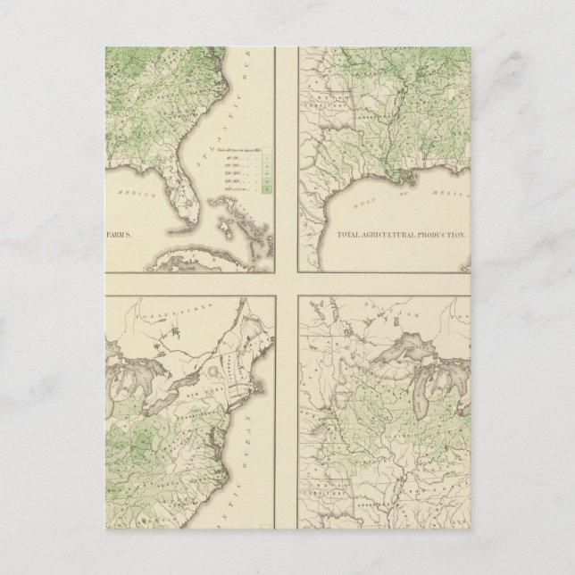 Carte Postale Production de maïs et de lait, Lithographie améric (Devant)