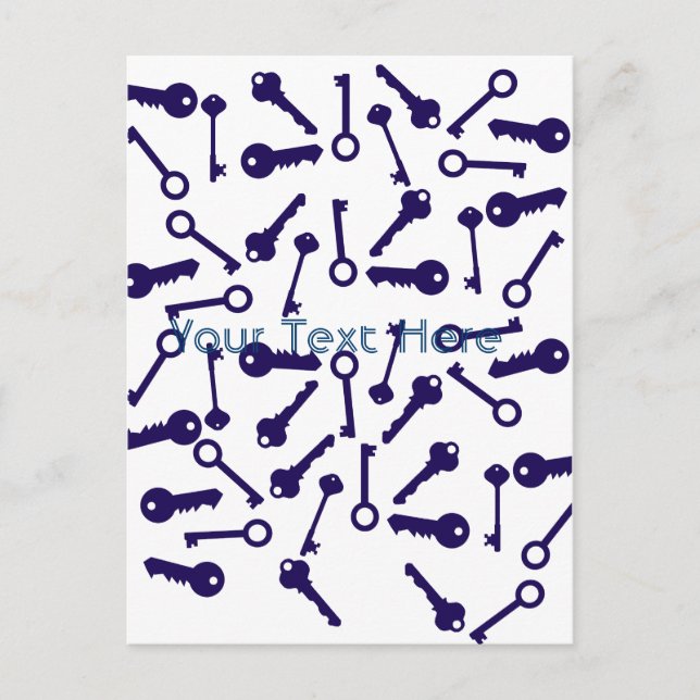 Carte Postale Produit à motif clé bleu (Devant)