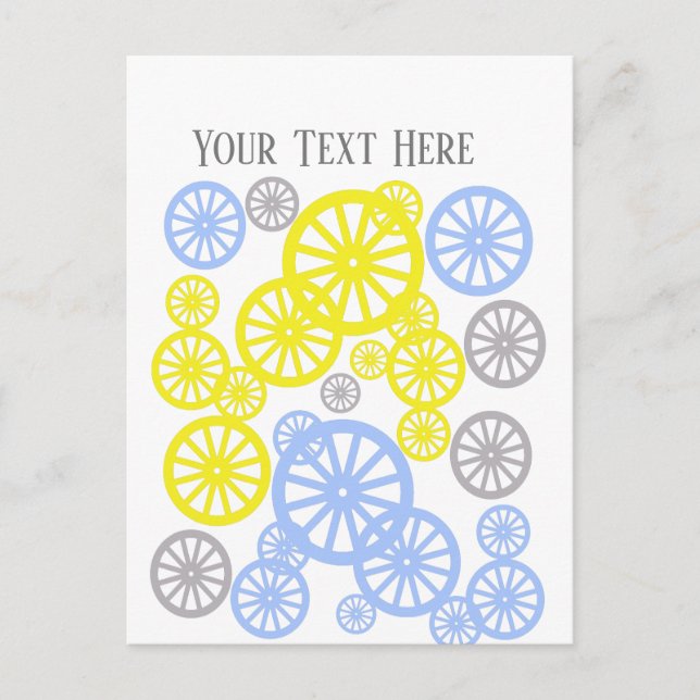 Carte Postale Produit de cercle de roue joyeuse funky (Devant)