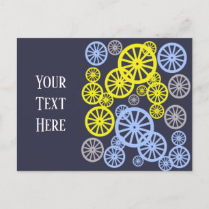 Carte Postale Produit de cercle en motif roue joyeuse funky