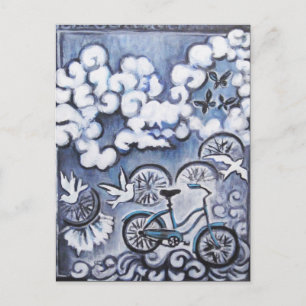 Carte Postale Produits de peinture à bicyclette en lunettes