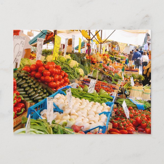 Carte Postale Produits frais sur le marché agricole (Devant)