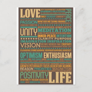 Carte Postale Produits inspirants et motivants "Love Life"