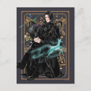 Carte Postale Professeur Anime Severus Snape assis