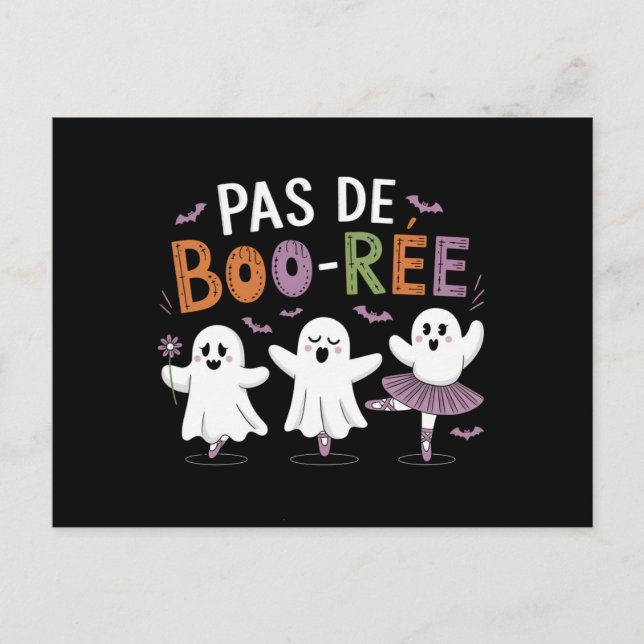 Carte Postale Professeur de danse de ballet fantôme Pas de BOO-r (Devant)