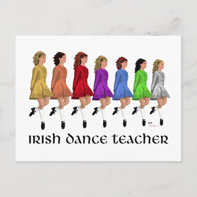Carte Postale Professeur de danse step Irlandaise - Arc-en-ciel (Devant)
