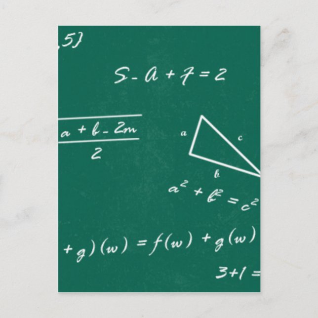Carte Postale professeur de mathématiques algebra geek (Devant)