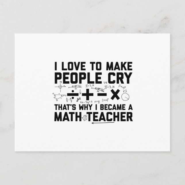 Carte Postale Professeur de mathématiques | Idée cadeau de l'éco (Devant)