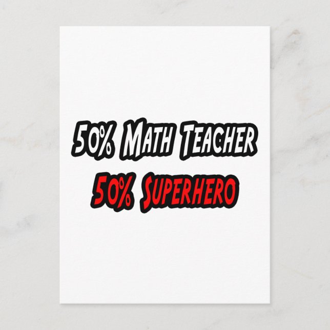 Carte Postale Professeur de mathématiques / Superhéros (Devant)