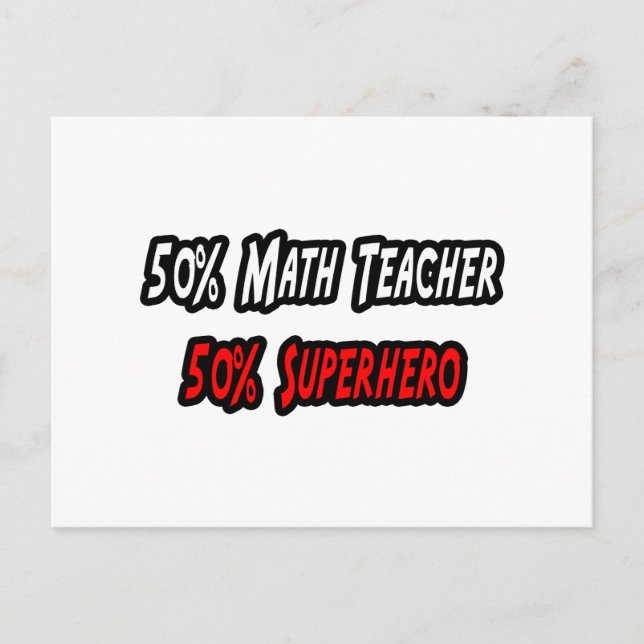 Carte Postale Professeur de mathématiques / Superhéros (Devant)