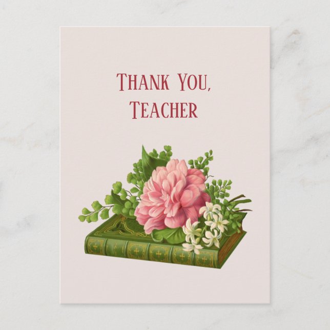 Carte Postale Professeur de Merci, Image de la page Peony sur li (Devant)