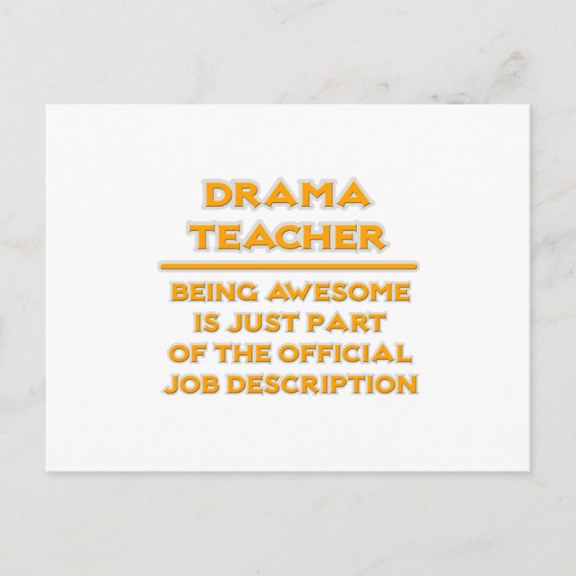 Carte Postale Professeur de théâtre .. Description du travail (Devant)
