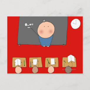 Carte Postale Professeur devant la salle de classe, vue en haute