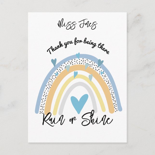 Carte Postale professeur merci rainbow class cadeau retraite (Devant)