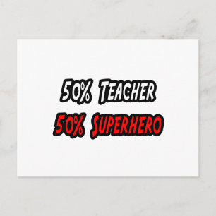 Carte Postale Professeur / Superhero