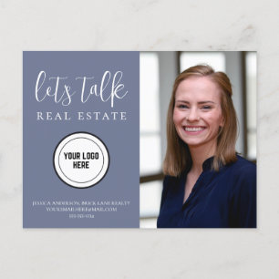 Carte Postale Professional Blue Coordonnées Photo Immobilier