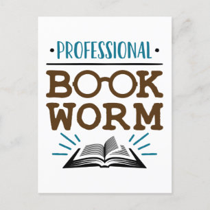 Carte Postale Professional Bookworm Avid Book Reader