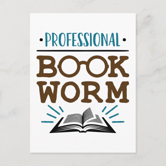 Carte Postale Professional Bookworm Avid Book Reader (Devant)